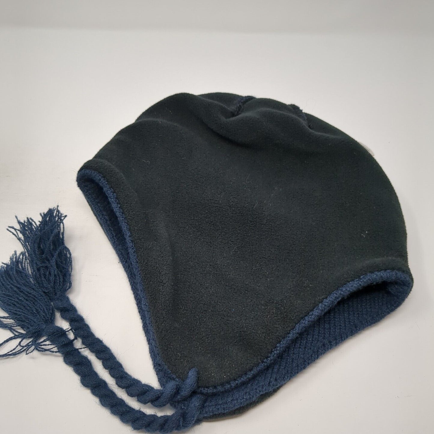Unbranded Knit Beanie Hat Blue One Size Fair Isle Braided Lined