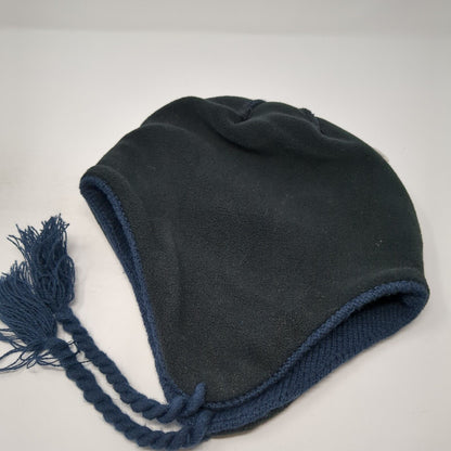 Unbranded Knit Beanie Hat Blue One Size Fair Isle Braided Lined