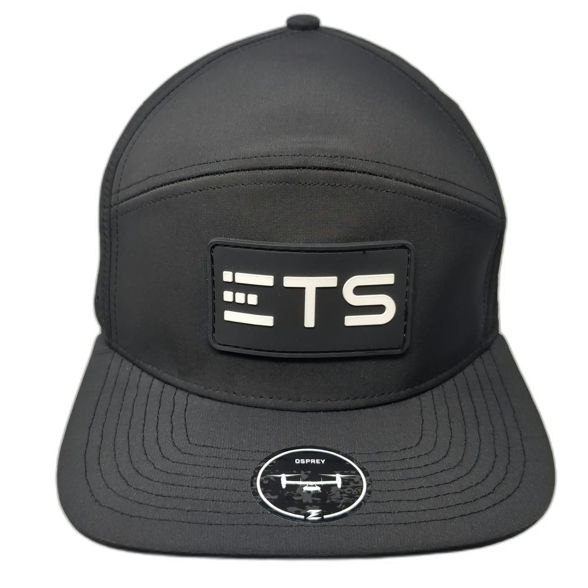 Zapped Trucker Hat Black One Size Perforated Mesh Snapback ETS Rubber Patch Flat