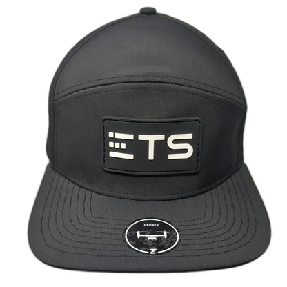 Zapped Trucker Hat Black One Size Perforated Mesh Snapback ETS Rubber Patch Flat