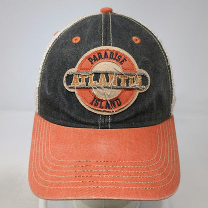 Legacy Trucker Hat Black Orange One Size Atlantis Paradise Island Patch Mesh
