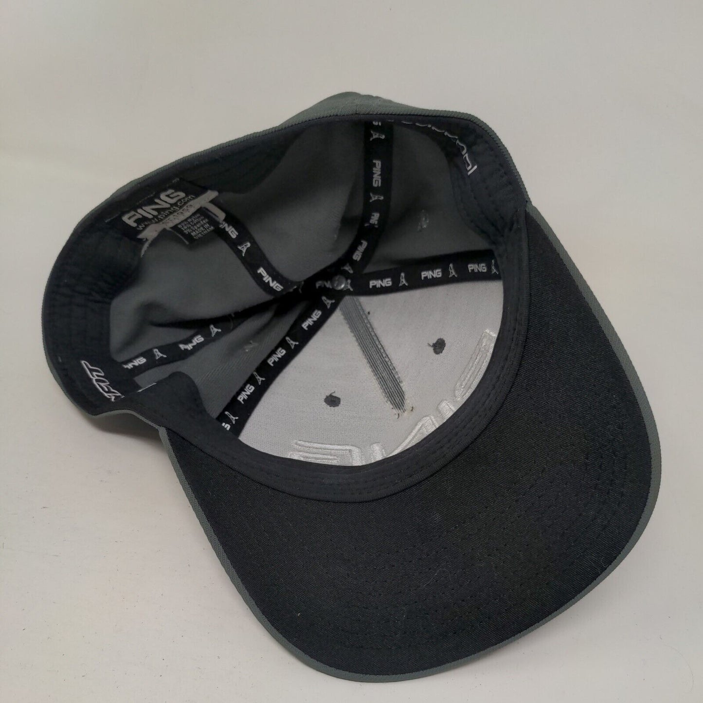 PING Fitted Hat Gray L-XL Embroidered Sensorcool Vented Holes 5 Panel