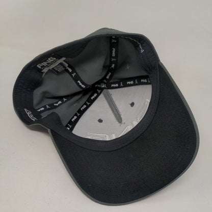 PING Fitted Hat Gray L-XL Embroidered Sensorcool Vented Holes 5 Panel