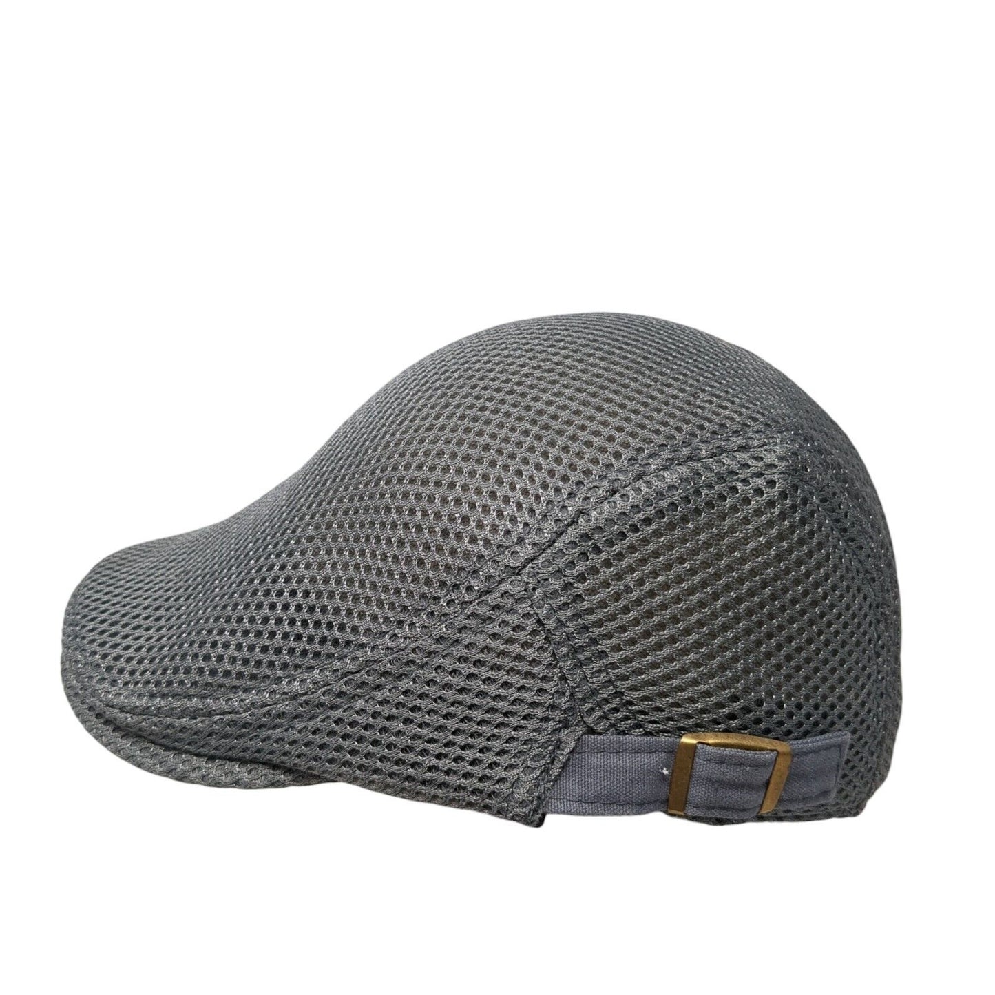 Unbranded Flat Cap Gray One Size Adjustable Mesh Breathable Blank