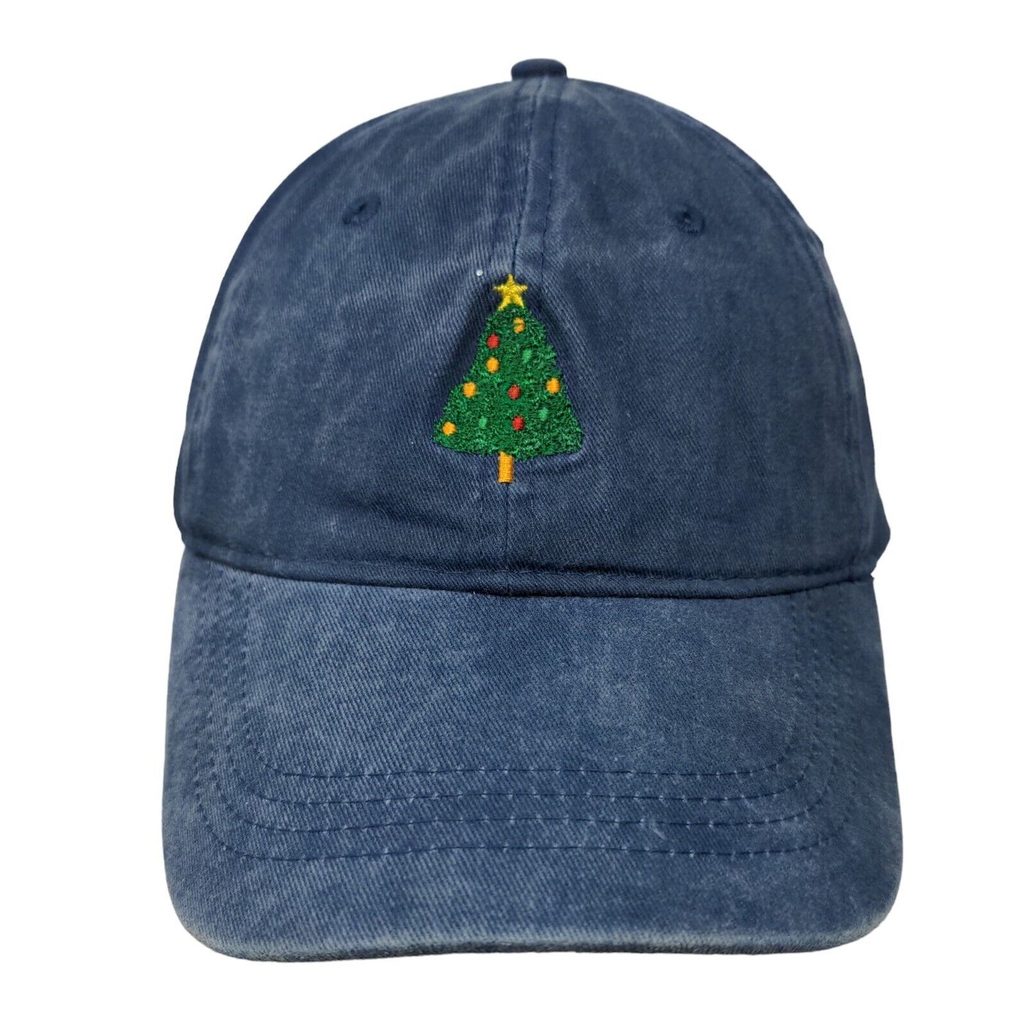 Christmas Tree Slideback Hat Blue OS Adjustable Embroidered Carbon Elements