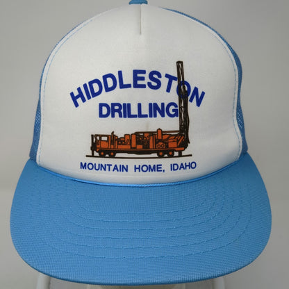 Hanes Trucker Hat Blue One Size Hiddleston Drilling Mountain Home Idaho Snapback