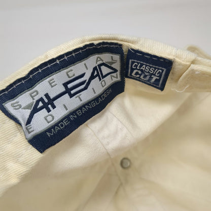 Ahead Baseball Cap White One Size First Trust Logo Slideback Hat Cotton Curved