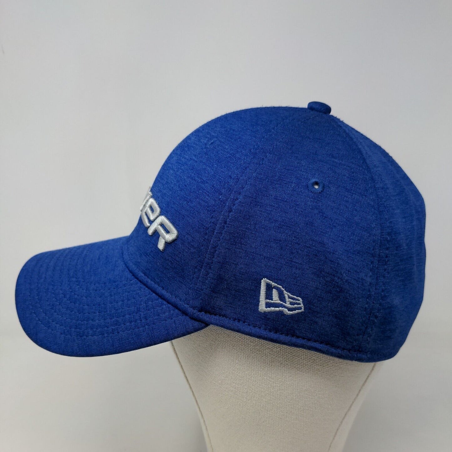 New Era Men's Fitted Hat Blue Size M-L Embroidered Bauer Logo Polyester