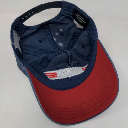 Top Gun Youth Snapback Hat Blue OSFM Adjustable Embroidered Vented Holes 6 Panel