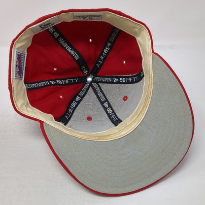 New Era MLB St. Louis Cardinals Baseball Cap Red 7 1/4 Fitted 100% Wool USA Hat