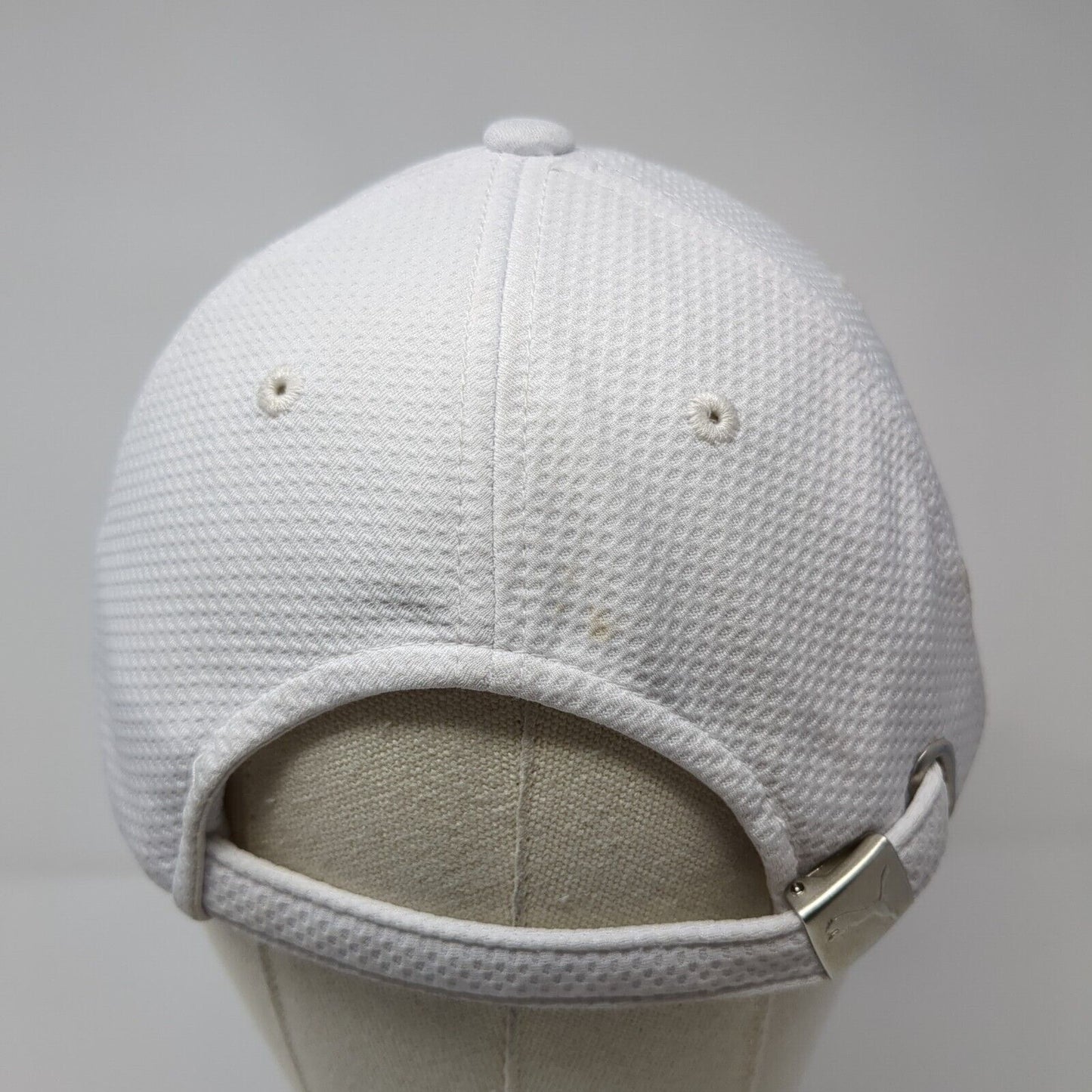 PUMA Slideback Hat White One Size Adjustable Embroidered Logo 6 Panel