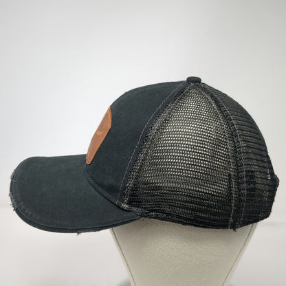 Shyanne Trucker Hat Black One Size Western Bull Skull Leather Patch Mesh Back