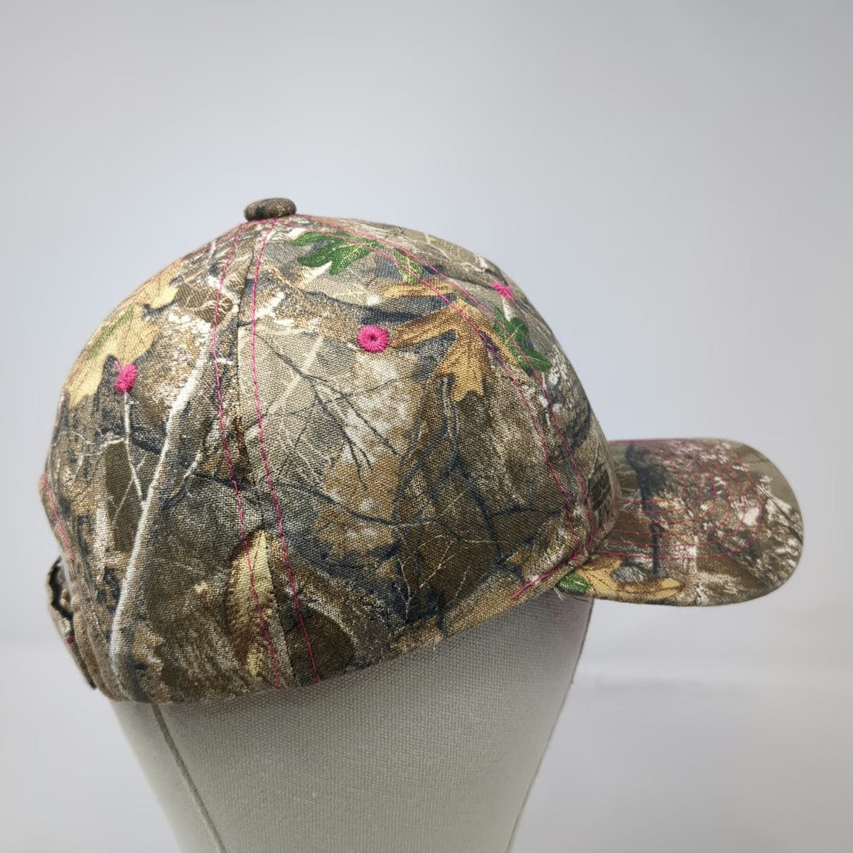 Signatures Realtree Edge Camo Baseball Cap Brown Pink One Size Strapback Hat