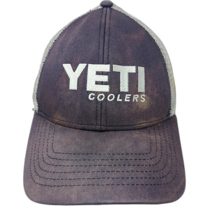 YETI Trucker Hat Blue One Size Snapback Mesh Embroidered Logo Coolers Outdoor