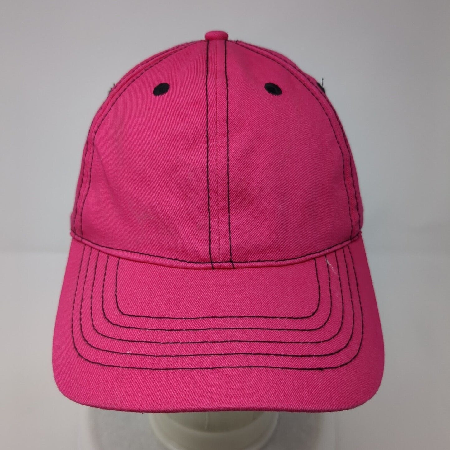 Unbranded Strapback Hat Pink One Size Adjustable Vented Holes 6 Panel Blank