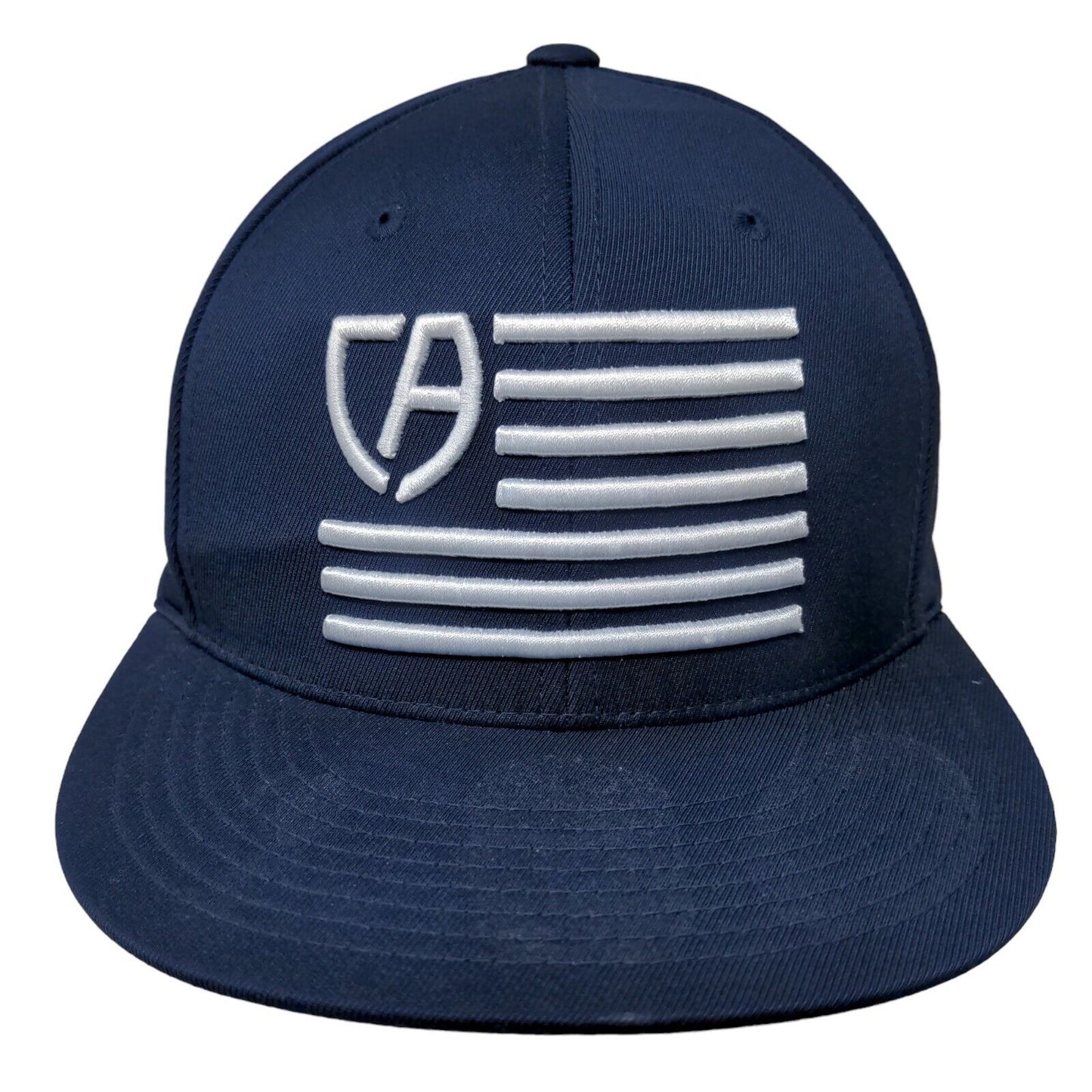 Cap America Premium Line Men's Fitted Hat Blue Size S-M Embroidered Flag Logo