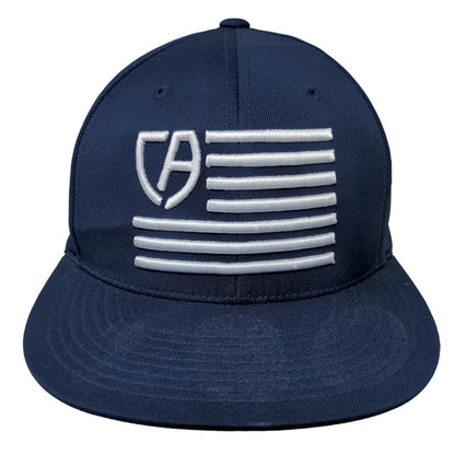Cap America Premium Line Men's Fitted Hat Blue Size S-M Embroidered Flag Logo
