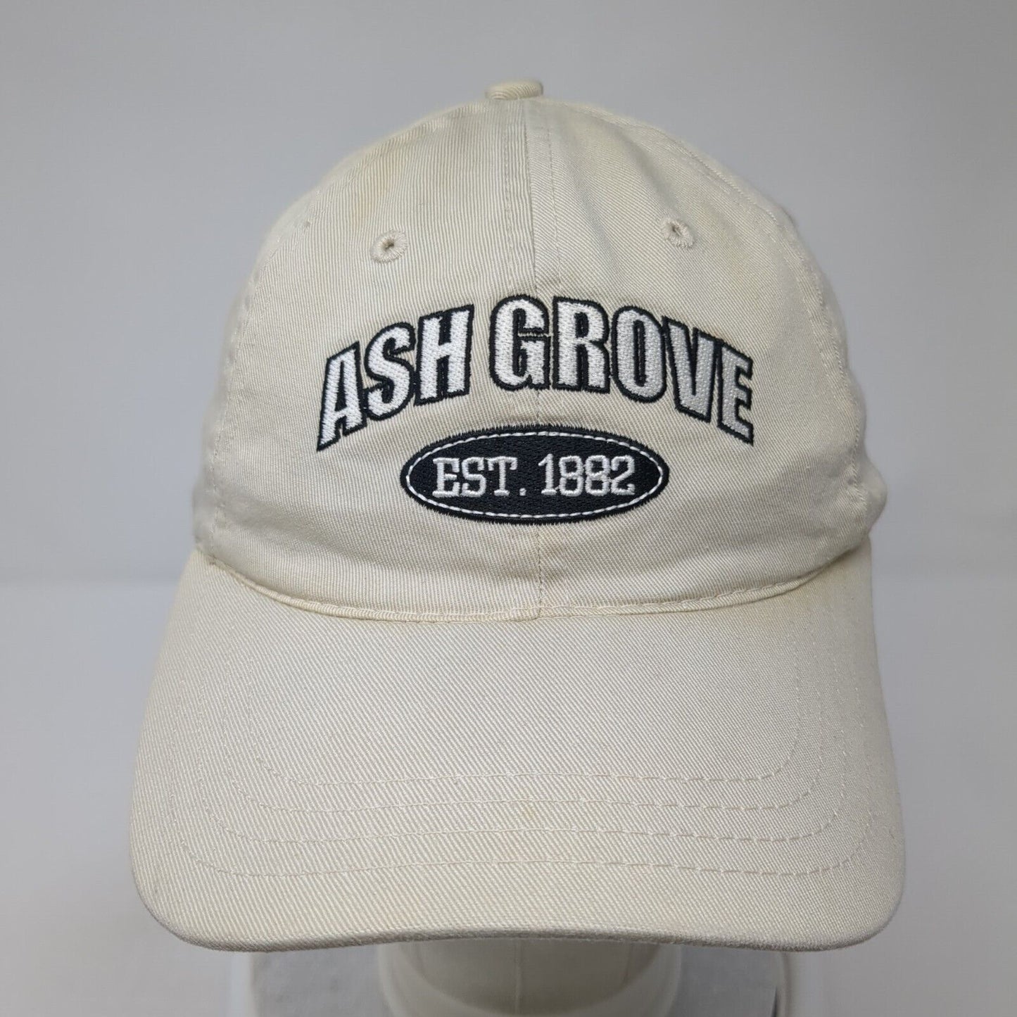 Ash Grove Est 1882 Slideback Hat Tan One Size Adjustable Embroidered