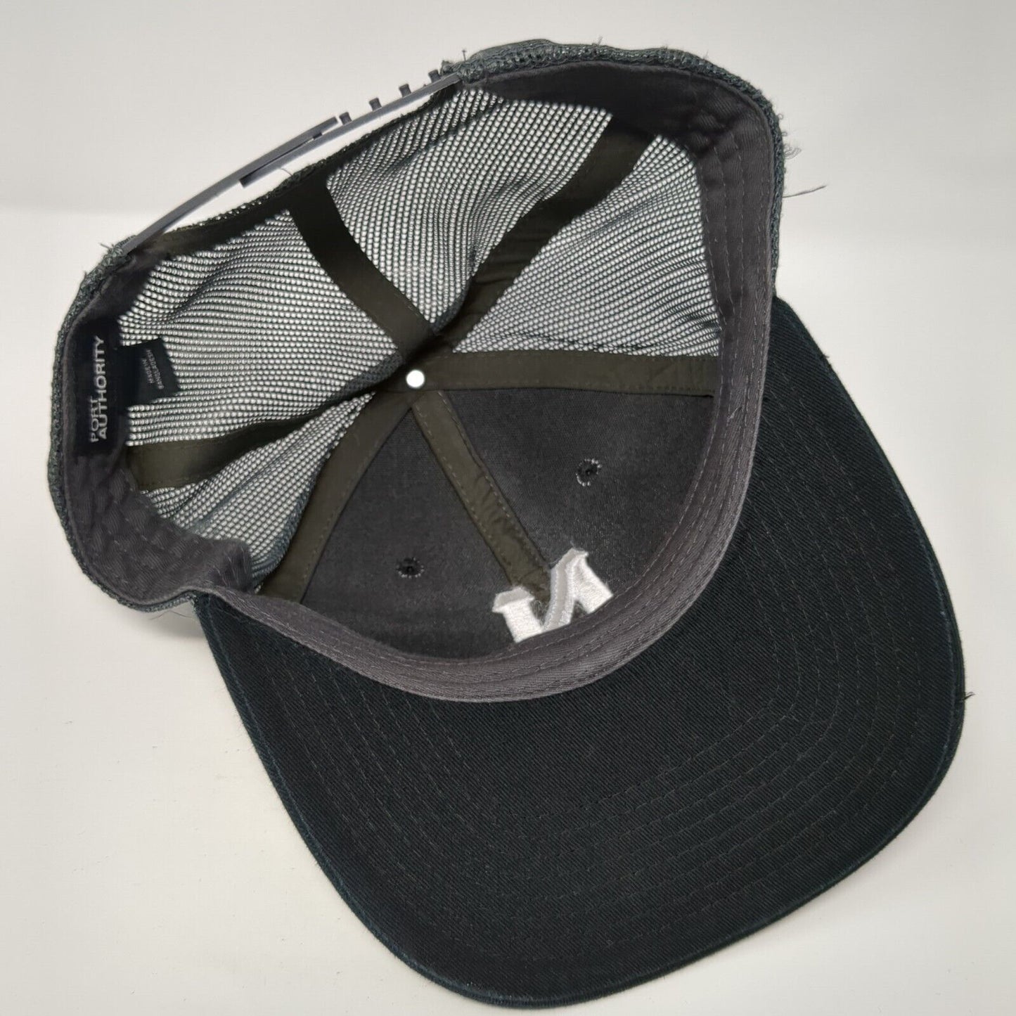 Letter N Snapback Mesh Back Trucker Hat Black One Size Embroidered