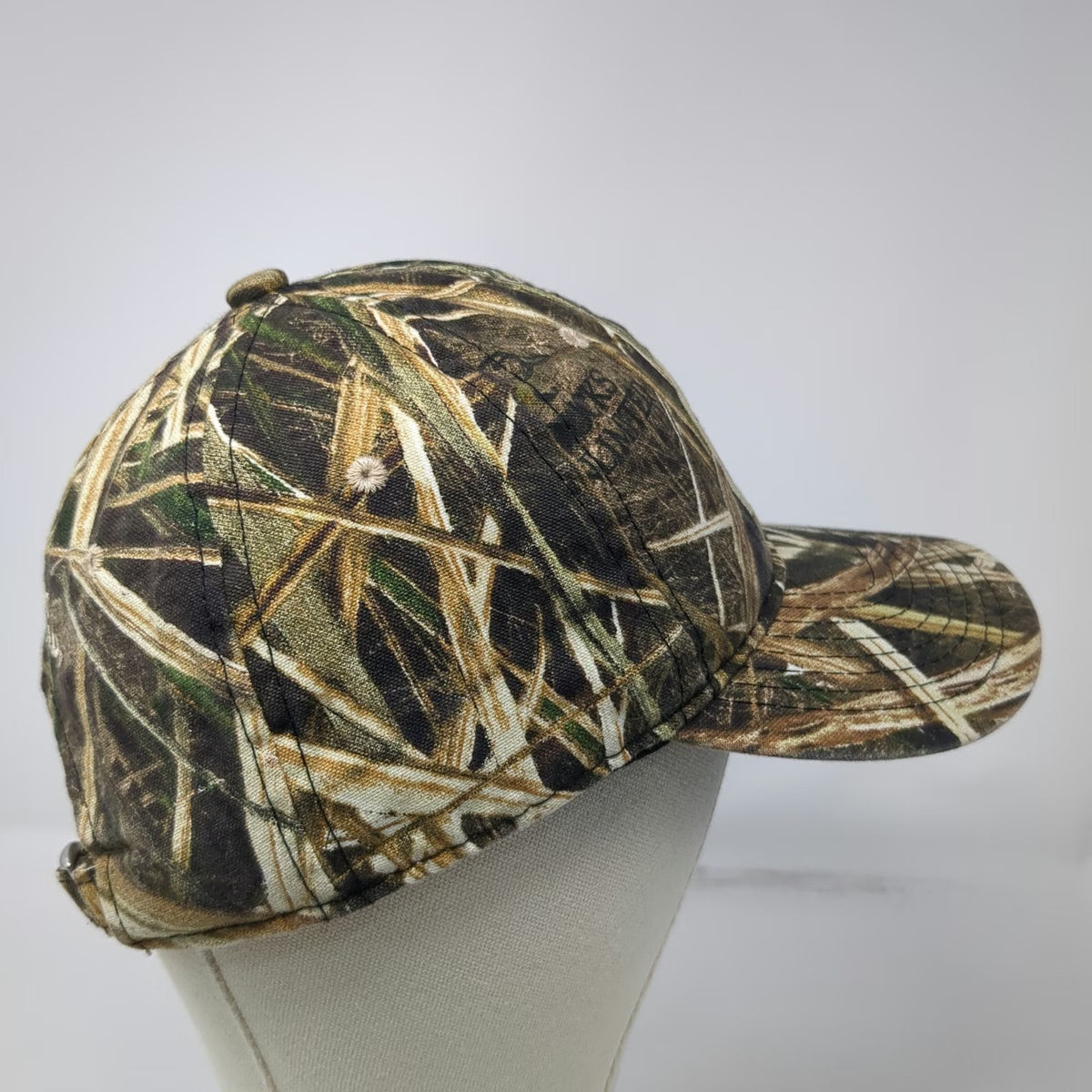 Ducks Unlimited Brown Camo Baseball Cap One Size Marsh Grass Hunting Slideback