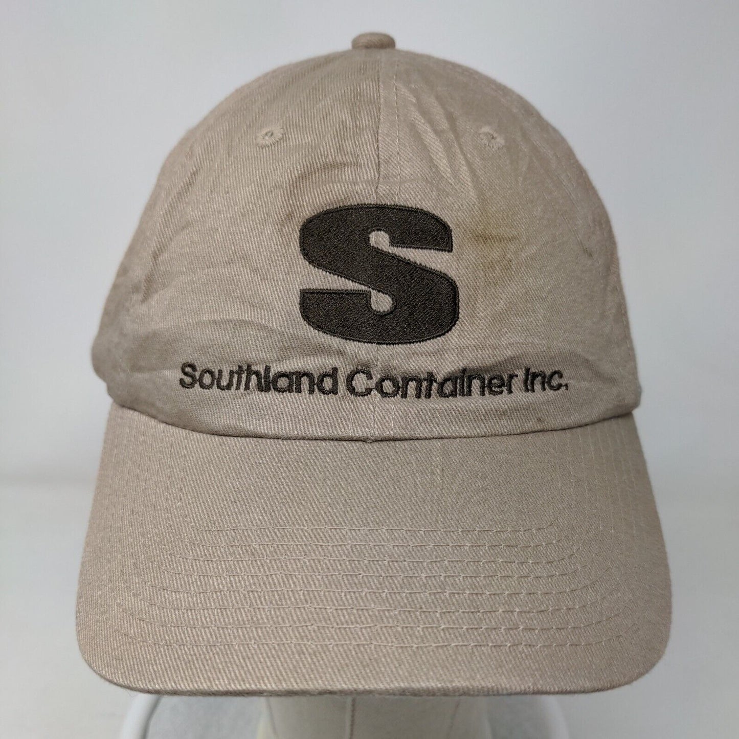 Southland Container Inc. Strapback Hat Tan One Size Adjustable Embroidered
