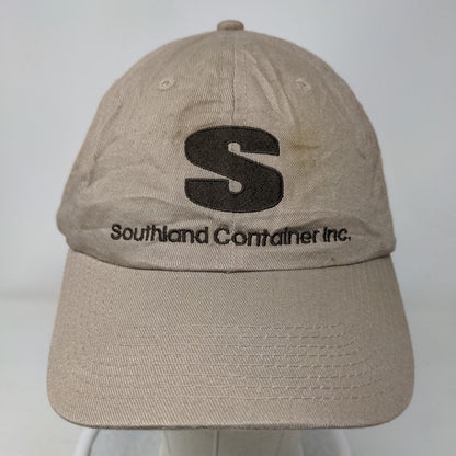 Southland Container Inc. Strapback Hat Tan One Size Adjustable Embroidered