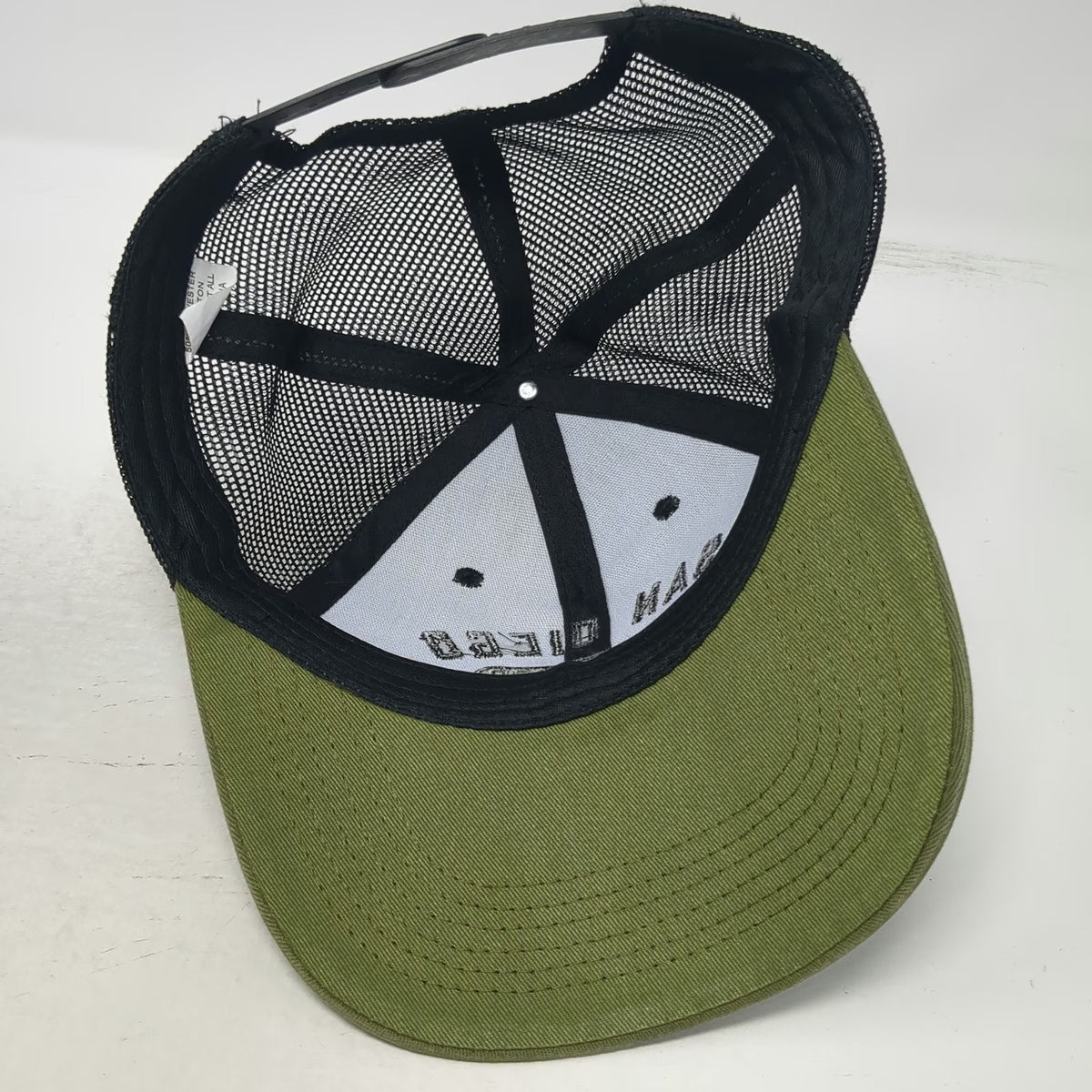 Trucker Hat Green One Size San Diego California Mesh Snapback Curved Brim Hat
