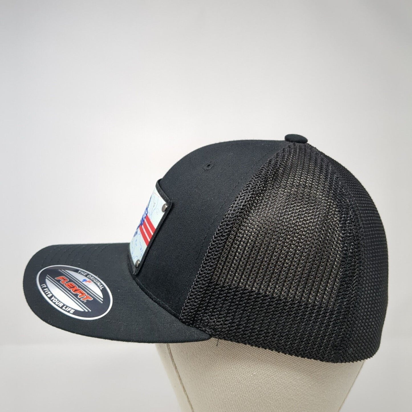 Brundage Mountain Bike Park Fitted Trucker Hat Black OS Flexfit Mesh Yupoong
