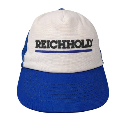 Reichhold Snapback Trucker Hat Blue One Size Mesh Back Adjustable