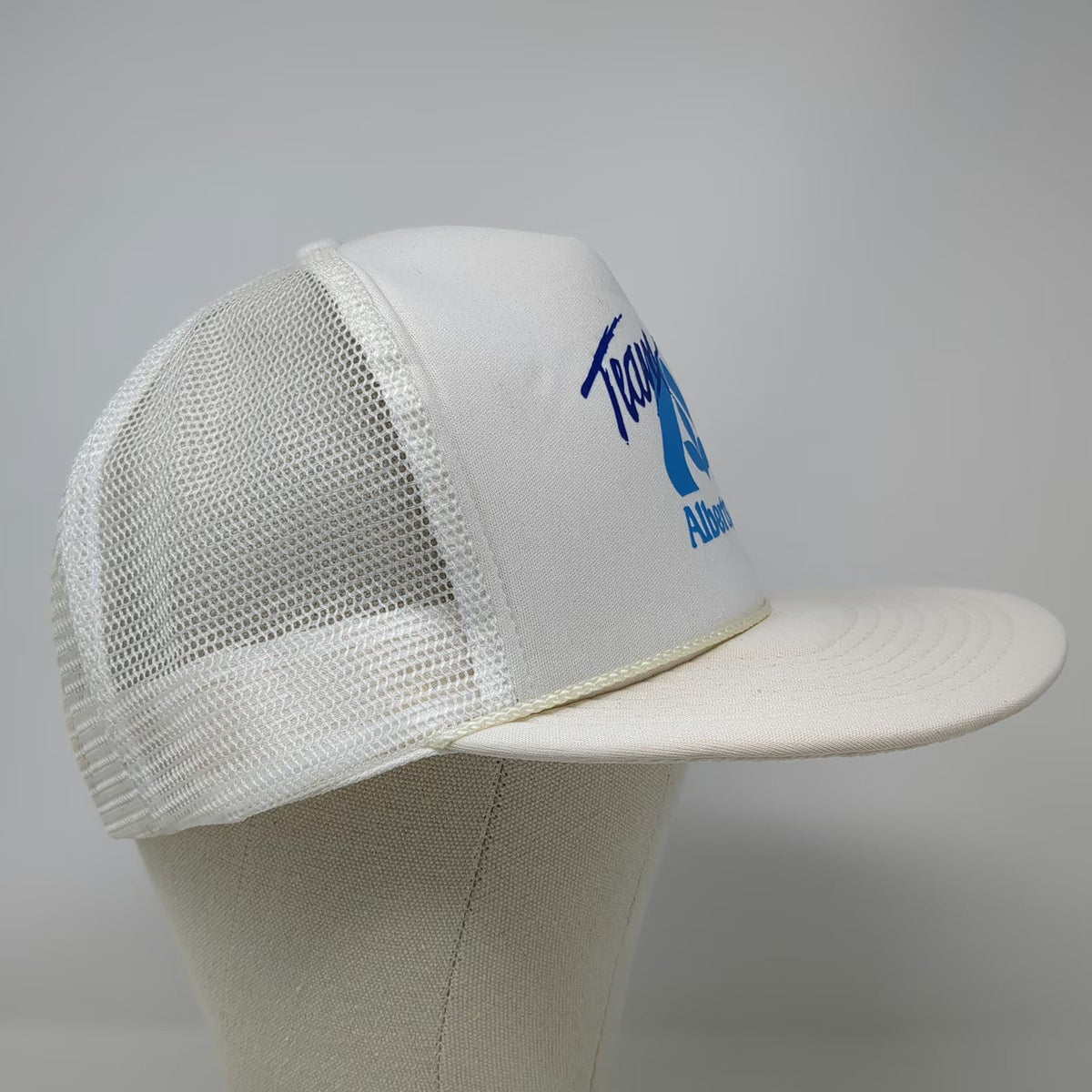 San Sun Team Albertsons Trucker Hat White Blue One Size Mesh Rope Logo Snapback