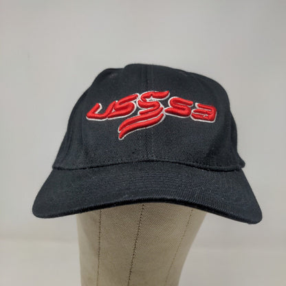 USSSA Men's Fitted Hat Black Size S-M Embroidered Logo Acrylic Wool Blend