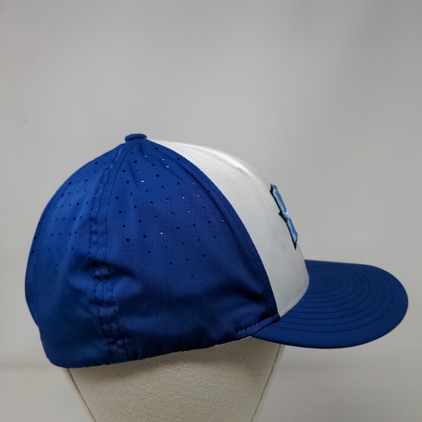 HF Fitted Hat Blue S/M Embroidered Breathable PTS 30 6 Panel Richardson