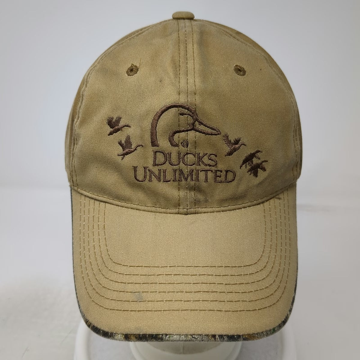 Outdoor Cap Ducks Unlimited Baseball Cap Brown One Size Strapback Logo Camo Hat