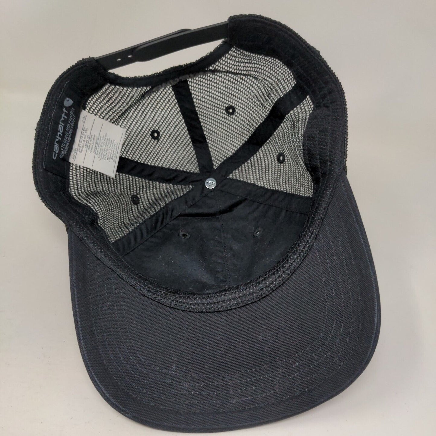 Carhartt Snapback Mesh Back Trucker Hat Black OSFA Adjustable 6 Panel