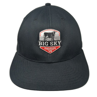 Richardson Snapback Black One Size Hat Big Sky Dairies Cow Patch Agriculture