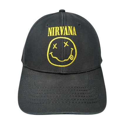 Nirvana Snapback Hat Black One Size Embroidered Adjustable 6 Panel
