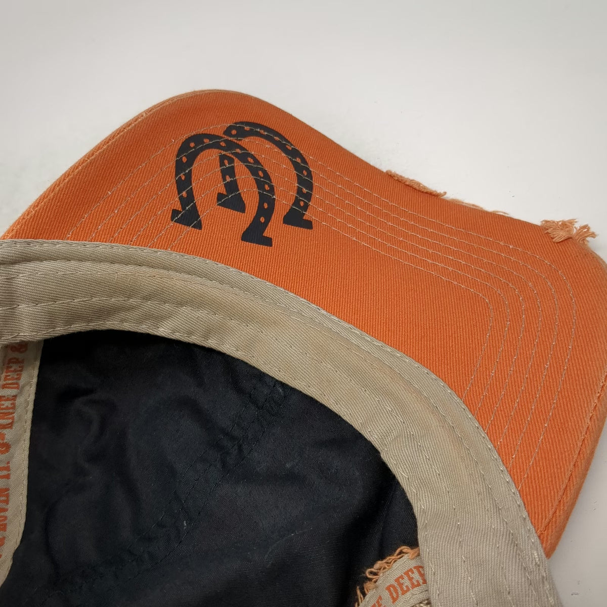 Knee Deep Trucker Hat Orange One Size Snapback Frayed Wild & Free Patch Graphic