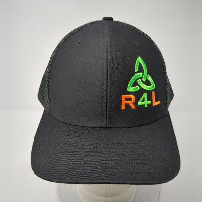 R4L Snapback 112 Trucker Hat Black One Size Adjustable Mesh Back Richardson