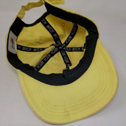 Zaddy Slideback Hat Yellow One Size Embroidered 6 Panel Bitch Boutique
