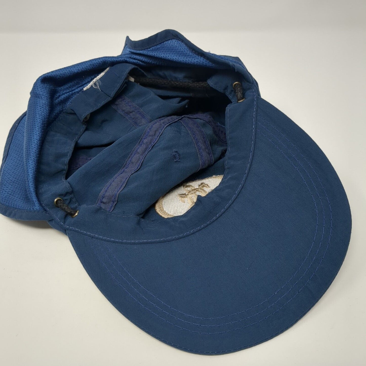 Unbranded Trapper Hat Blue One Size Adjustable Drawstring Ear Flaps 6 Panel