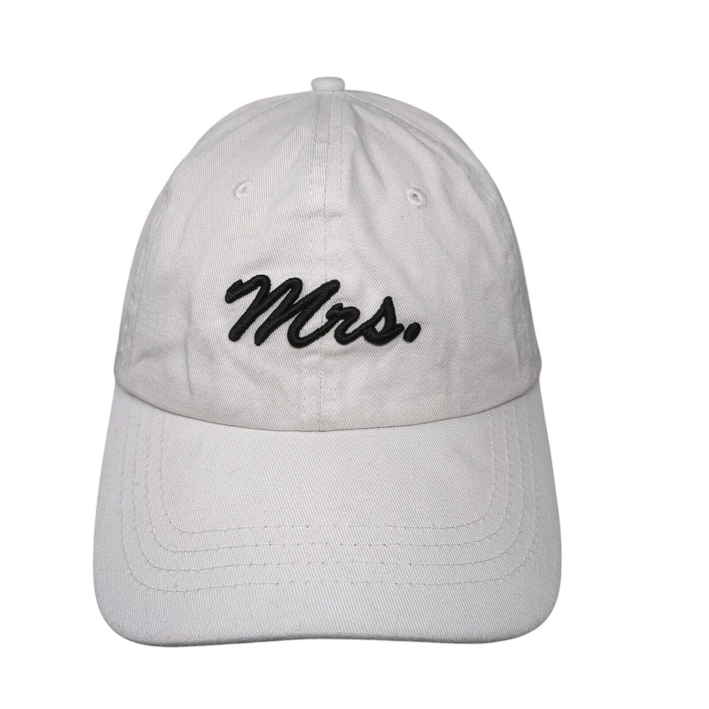 Mrs. Slideback Hat White One Size Solid Adjustable Embroidered 6 Panel