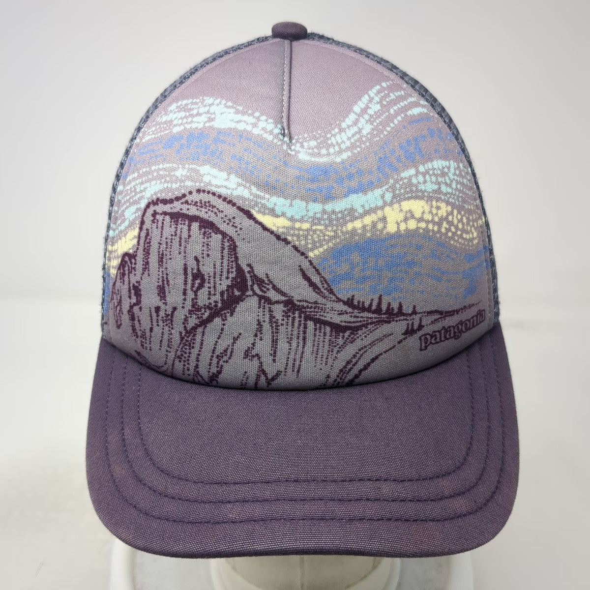 Patagonia Trucker Hat Purple One Size Half Dome Yosemite Graphic Snapback hat
