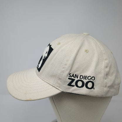 San Diego Zoo Baseball Cap Beige One Size Panda Logo Strapback Hat Adjustable