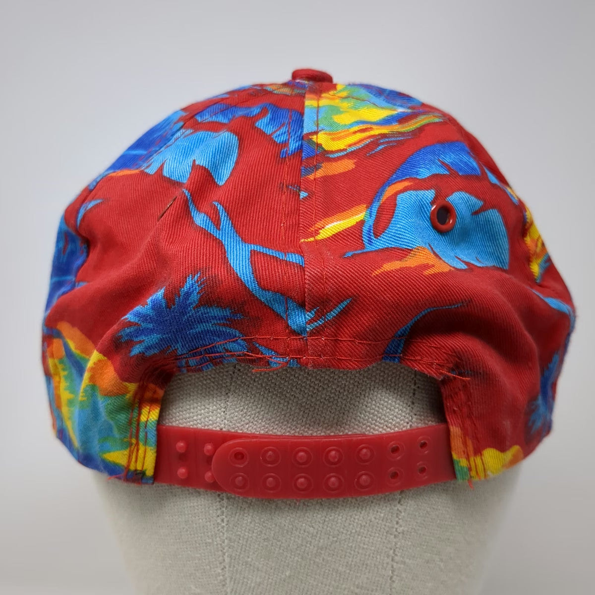 5 Panel Red One Size Tropical Palm Tree Print Cozumel Mexico Snapback Cotton Hat
