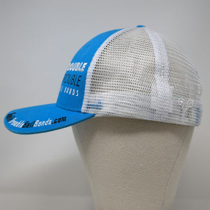 Vie Trucker Hat Blue One Size Double Trouble Bail Bonds Mesh Snapback Phone Num
