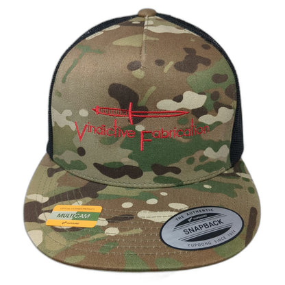 Yupoong Trucker Hat Green Black One Size Snapback Vindictive Fabrication Camo