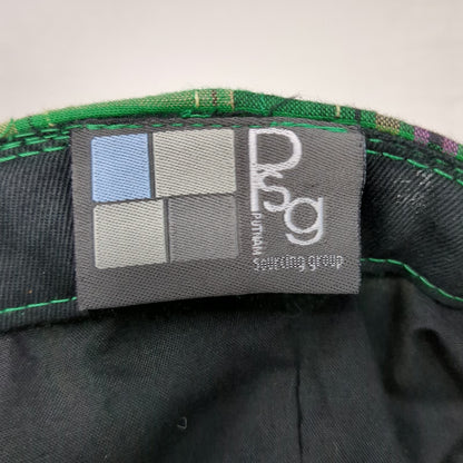 Putnam Sourcing Group Army Cap Green One Size Plaid Pattern Cotton Hat Flat Top