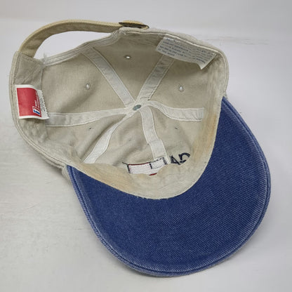 Twins Enterprise Baseball Cap Beige Blue OSFM Savannah GA USA Flag Strapback hat