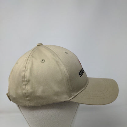 Maruyama Strapback Hat Tan OSFA Adjustable Embroidered Solid 6 Panel