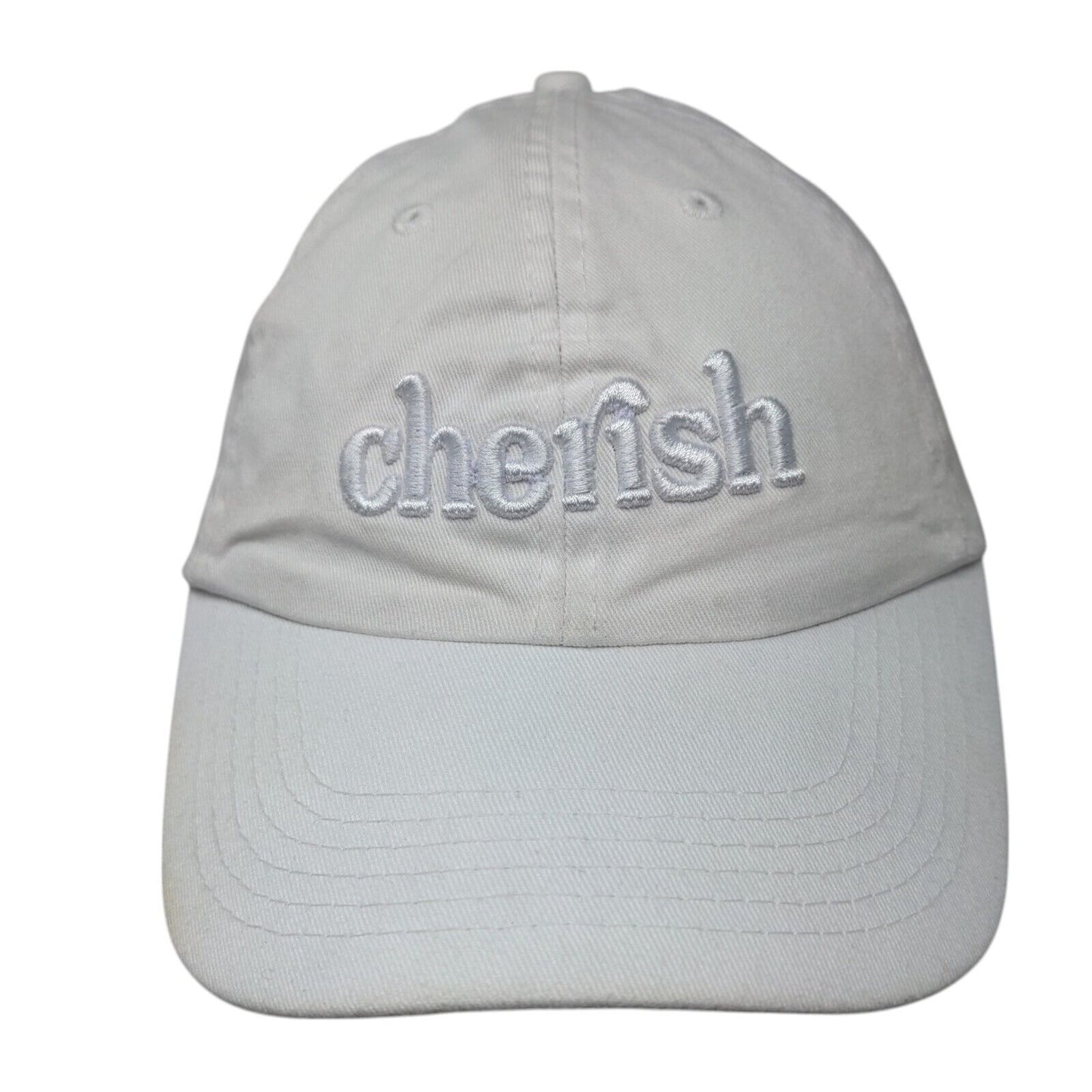 Cherish Slideback Hat White OSFA Adjustable Embroidered Vent Holes